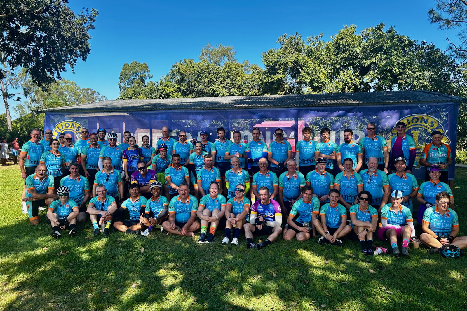 The group of 58 cyclists made a pitstop in Mareeba where breakfast was supplied by the Mareeba Lions Club, with Subway Mareeba also donating two platters.