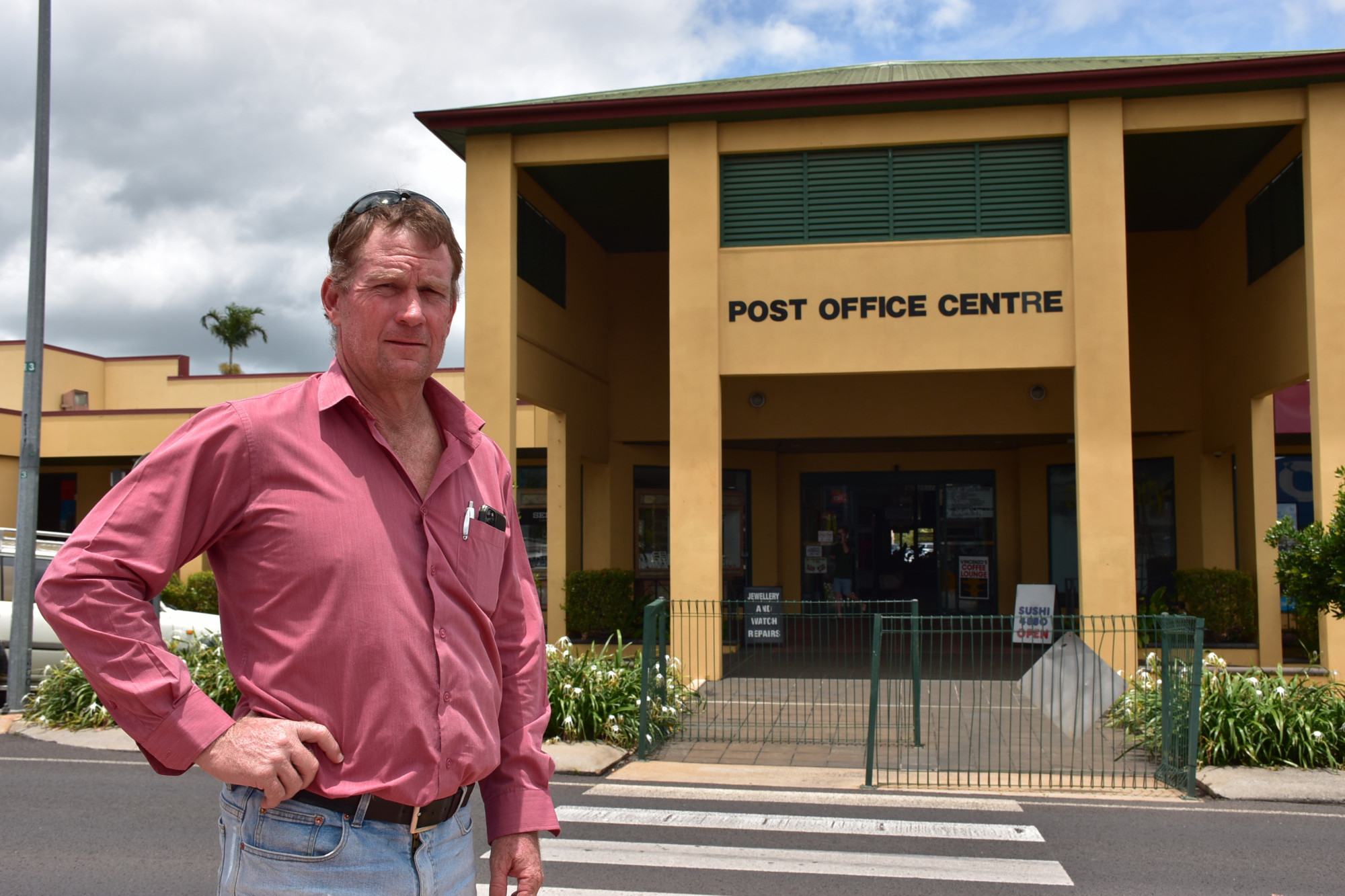 Mareeba Shire Council Deputy Mayor Kevin Davies near the pedestrian crossing outside the Post Office Centre in Mareeb