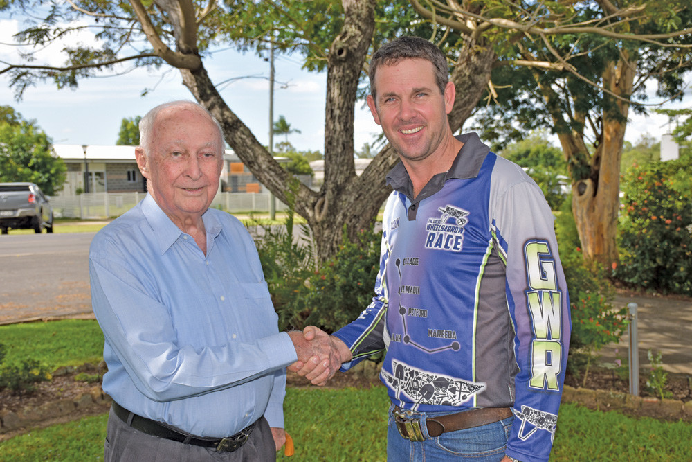 2023 Face of the Race Mick Borzi OAM with committee chair, Mareeba Shire councillor Locky Bensted