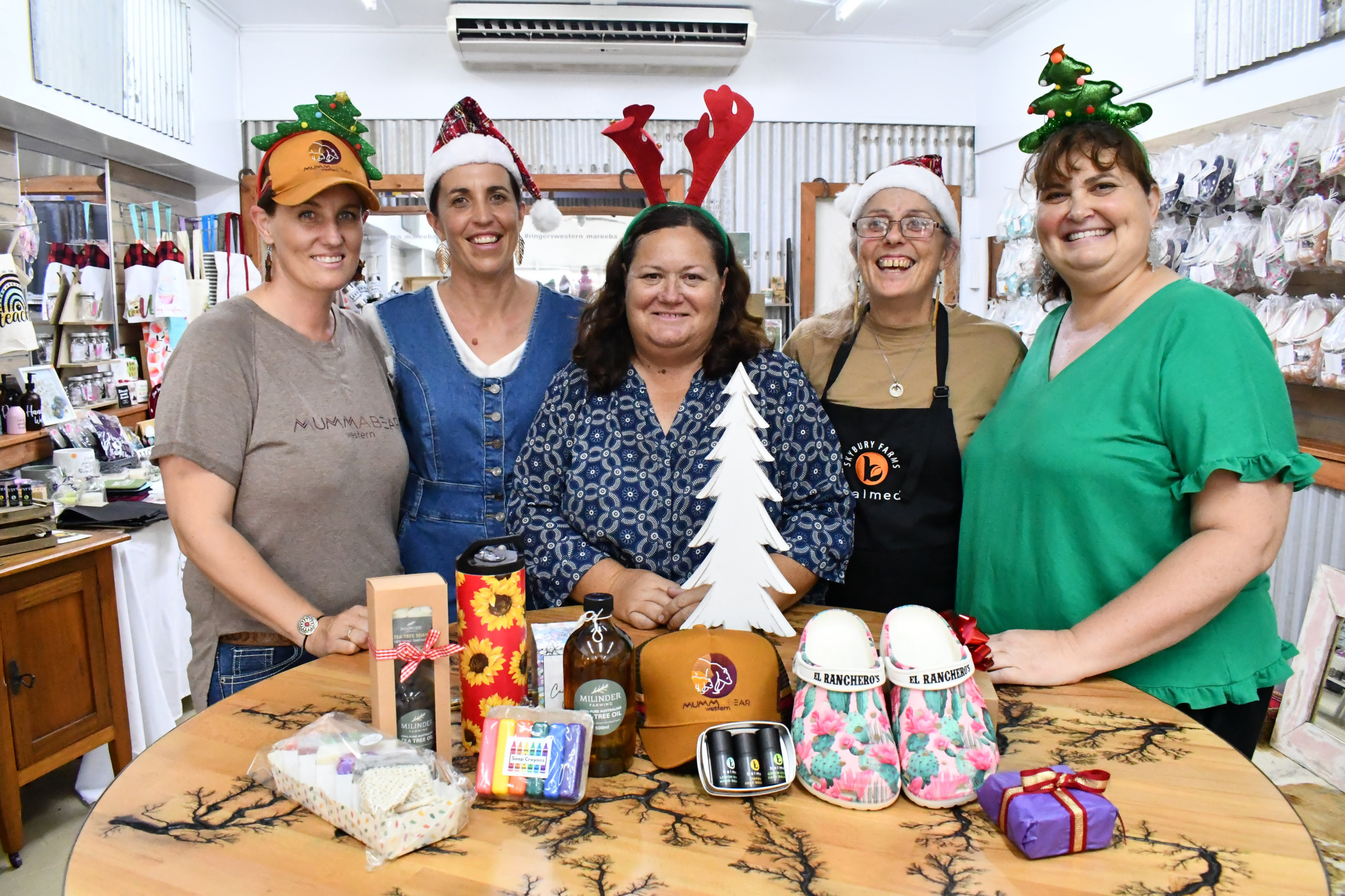 OPEN: (from left) Jes Panov of Mummabear, Michelle Milicevic of Milinder Farming, Tammy Sivyer of El Ranchero’s, Melissa Bond of B balmed, and Ornella De Rosa of SOM Style are excited to open up a pop-up shop for Christmas.