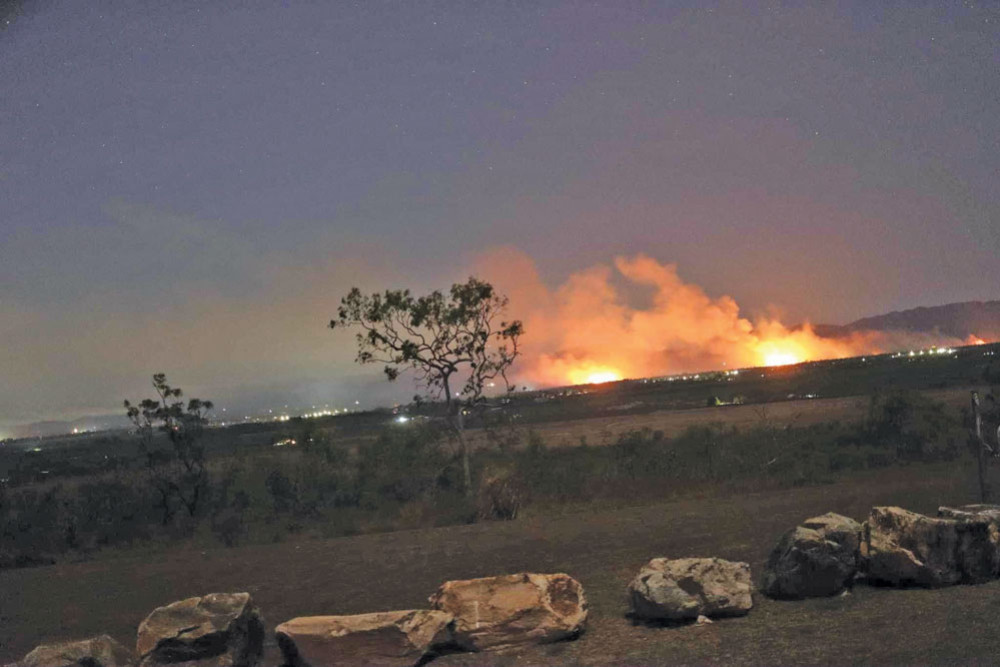 Fires were seen from all over Mareeba, including from the Chewko Road lookout. PHOTO: Nathan Green