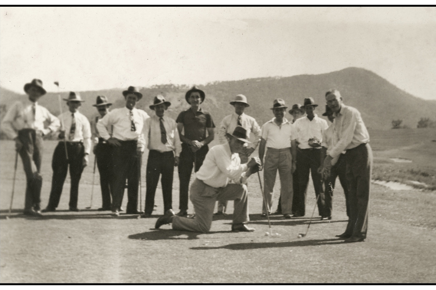Men enjoying Atherton’s new golf course on its opening day in 1925.