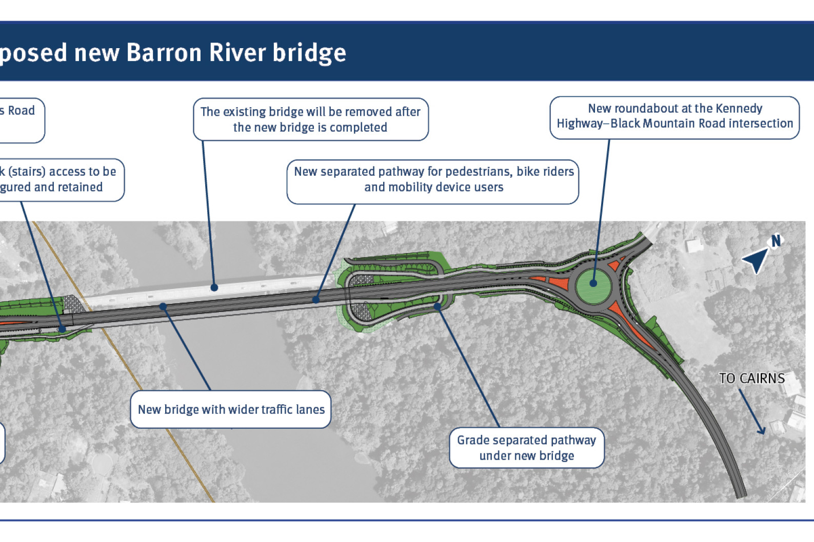 Concept layout of the proposed new Barron River Bridge.