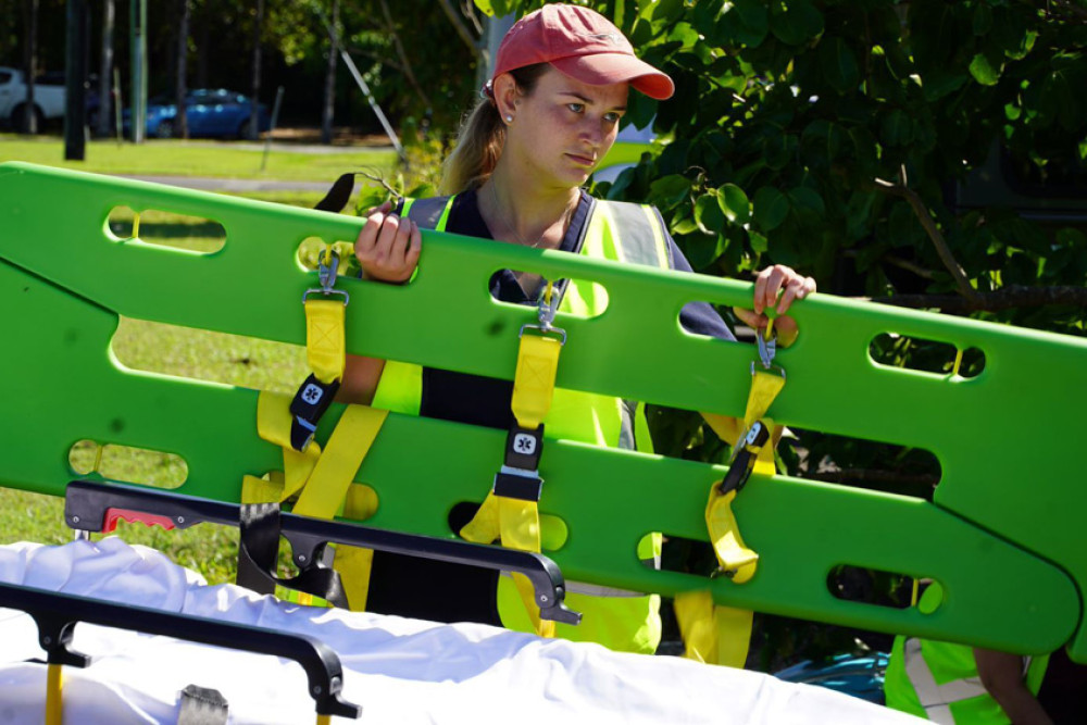 Rural Generalist nurse program participant Tahlia Runge takes part in first responder training with the Queensland Ambulance Service as part of the new program