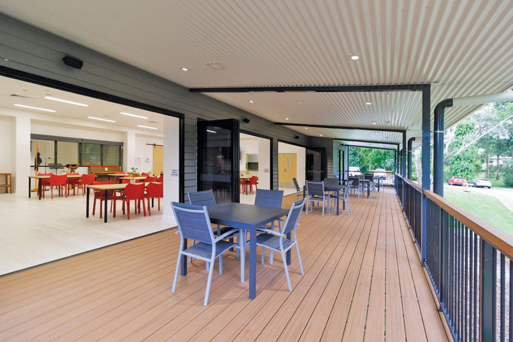 The outdoor area of the newly opened wellness centre at Carinya Home
