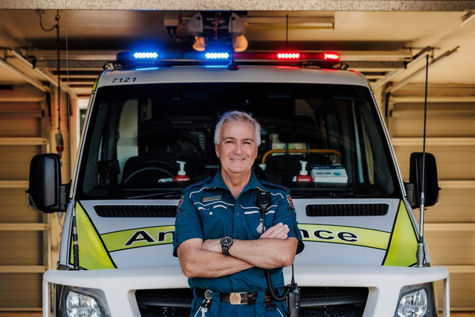 Charles Khan is believed to be one of the longest serving paramedics at the Dimbulah QAS station and has now retired after 31 years. Photo: QAS