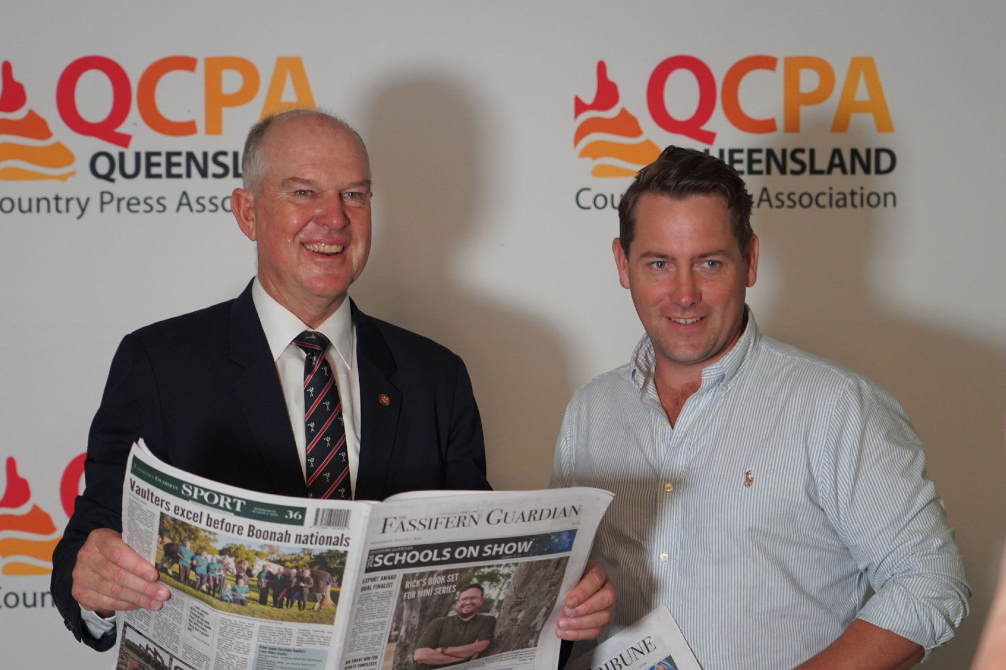 Minister for Primary Industries Tony Perrett and Drew Creighton from the Fassifern Guardian at the recent Queensland Country Press Association annual conference.