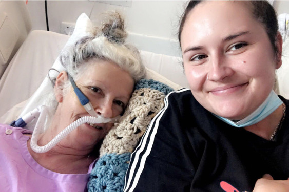 Tarzali woman Donna Wareing (left) was rushed to the ICU at Townsville Hospital after a major crash outside her daughter Jade’s (right) house.