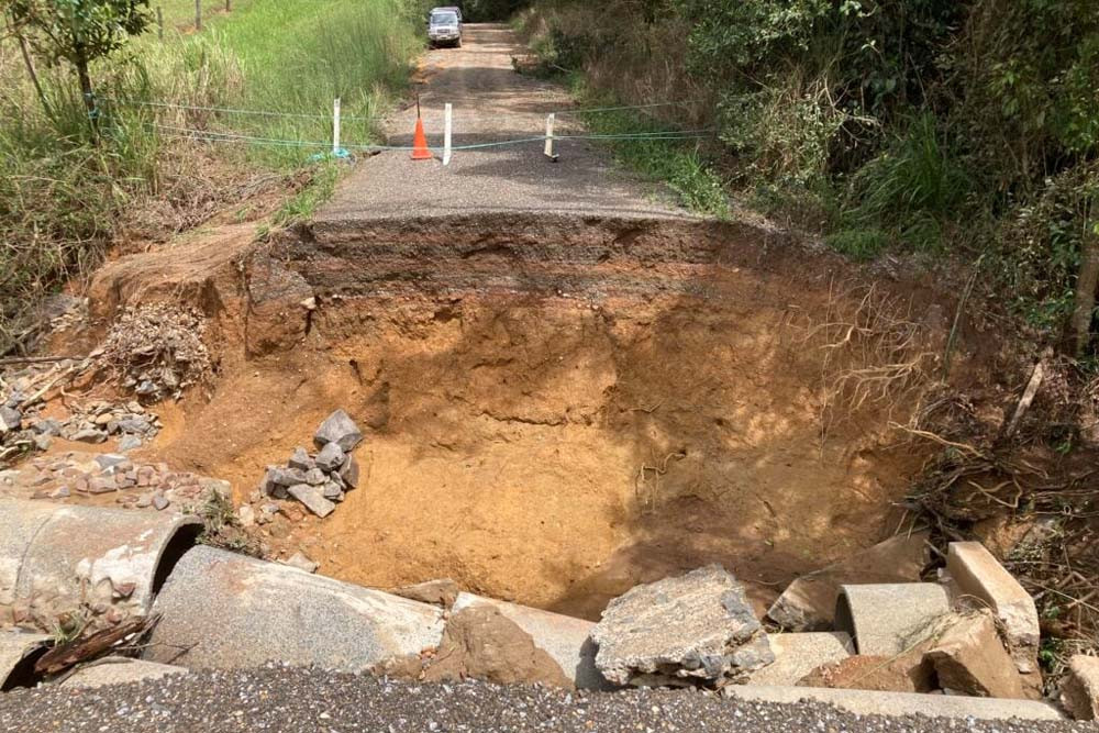 Black Mountain Road at Julatten (above) and Carman Road Causeway at Arriga (below) are just two of more than 200 roads that were damaged during Cyclone Jasper and the subsequent extreme rainfall event.