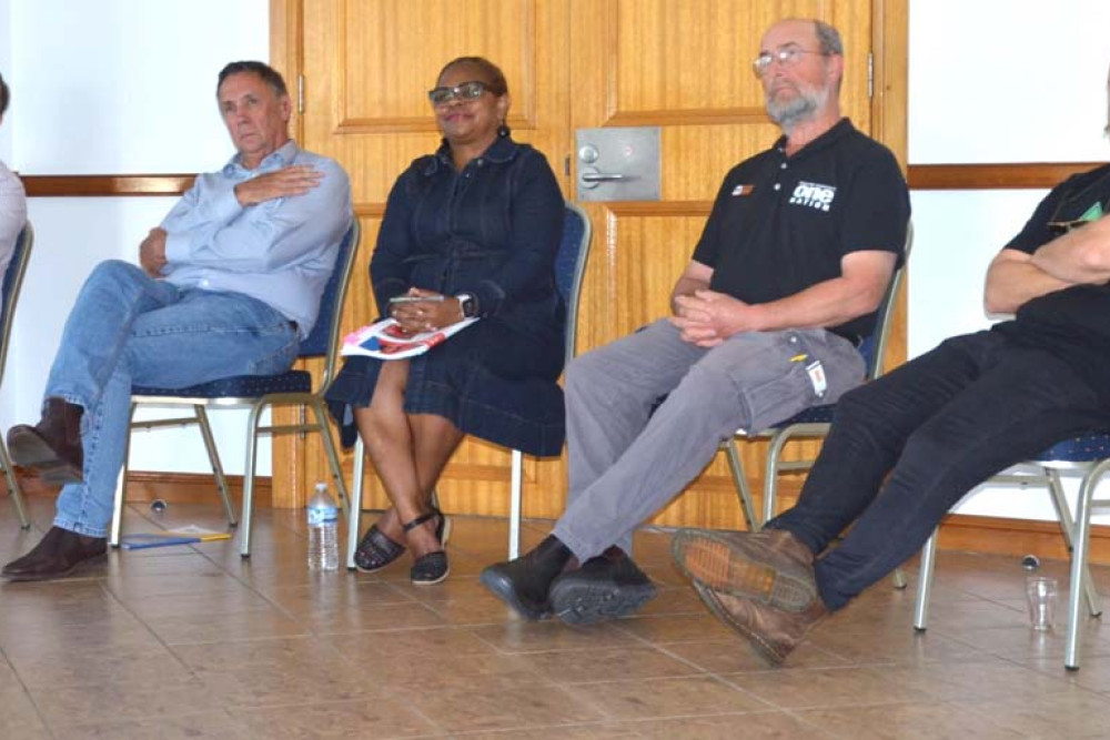 Cook candidates (from left), Duane Amos, David Kempton, Cynthia Lui, Peter Campion and Troy Miller at last week’s luncheon.