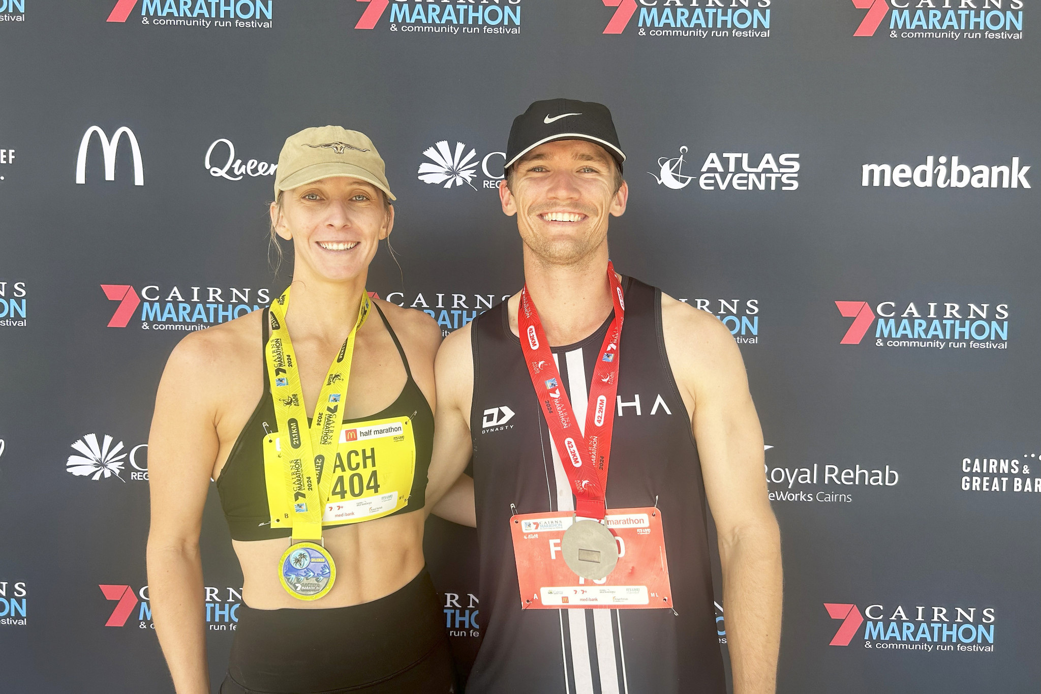 Lachlan Ford (right) from Mareeba will be running 128 km next month to raise money for the Cancer Council, and his partner Rach (left) will be there to cheer him on.