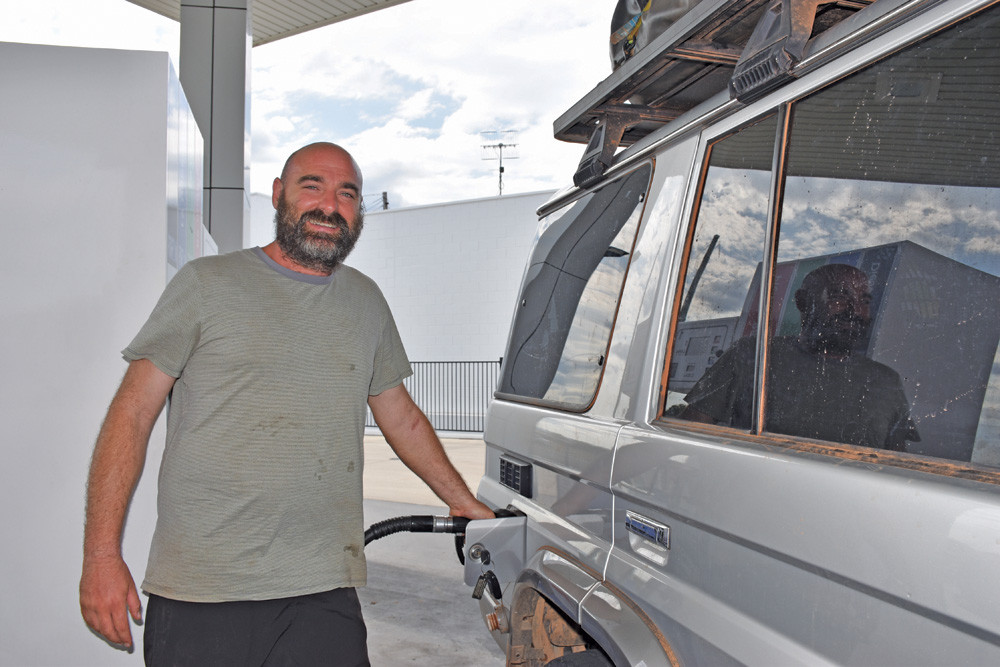 Tim Wolf stopped into Mareeba Mobil last Wednesday to fuel up before continuing on his way home to Brisbane after a trip to the tip of Cape York