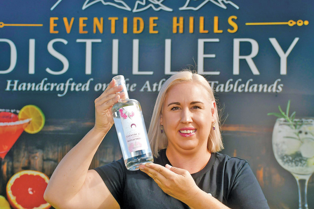 Owner of Eventide Hills distillery Kelli Smith is proud to have received gold for her popular Reflection Gin.