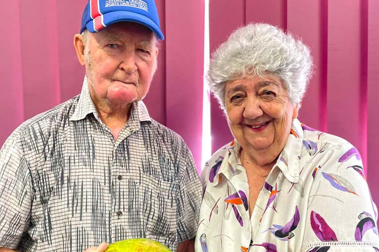 Steve Gould and his wife Linda with their winning mango.