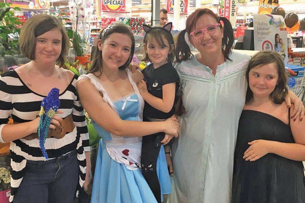 Mareeba Halloween organiser Samantha Malcolm, with her daughters Paige, Jamie, Lily and Charlie, is stepping away from organising the annual Halloween celebrations in the town