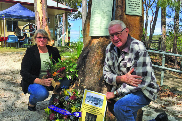Ivan Searston and Judy Cooper took time to remember those who lost their lives in the 1921 Mount Mulligan mining disaster
