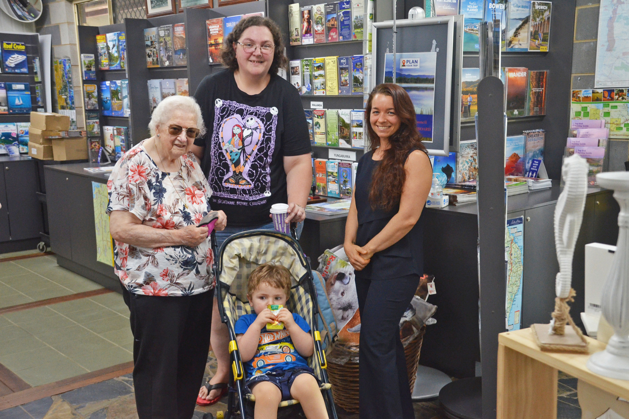 Mareeba Heritage Centre manager Sandrine Gloton helping some visitors with their inquiries.