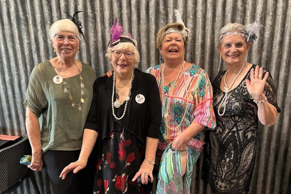 Inner Wheel members including (from left) president Jenny Todd, Maralyne MacKenzie, Bron Snowdon and Rita Lowe, got into the 1920s style for the 100-year celebration of the global organisation.