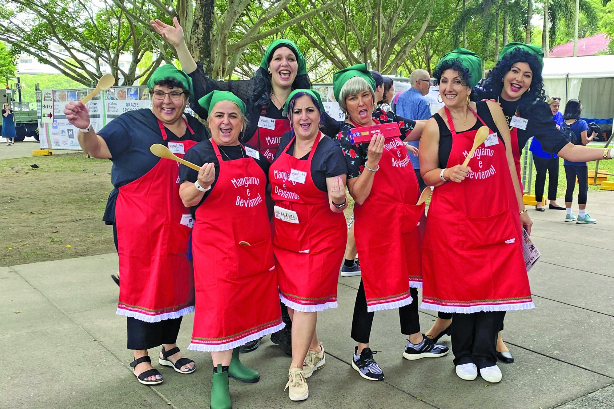 Mareeba’ Italian Mammas known as Pippa, Angelina, Natalina, Stella, Pasqelina, Pina and Luciana at La Festa in Cairns.