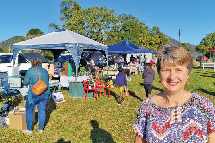 Robyn Lindsey from Regained Charity enjoying the Jubilee car boot sale, which donated $1200 to the cause.