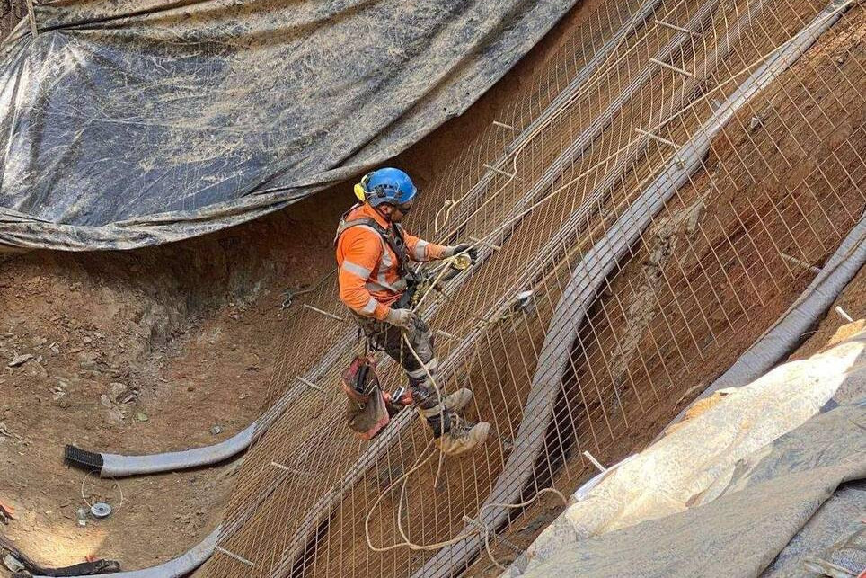 Slope stabilisation works on Mossman-Mount Molloy Road. Source: TMR