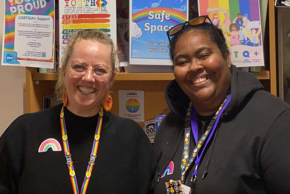 ECHO Neighbourhood House operations manager Donna Cifuentes and community development officer Kylee Clubb are excited to welcome queer youth to their support group.