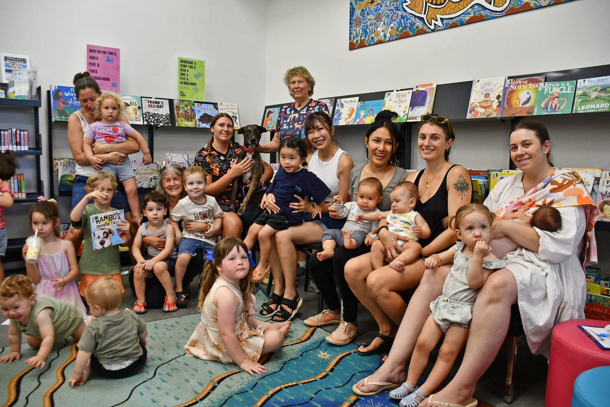 The children enjoyed reading their picture book with Wendy from Mareeba Library and Sharmari from the refuge, who is available for adoption.