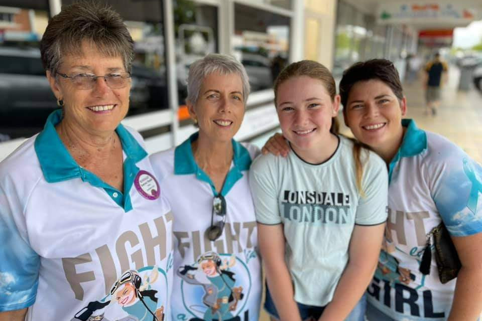Mareeba Lions Rosemary Blundell, Karen Braes, Ashlyn Arnett and Michelle Rafter at the cake stall helping to raise funds for Ovarian cancer research