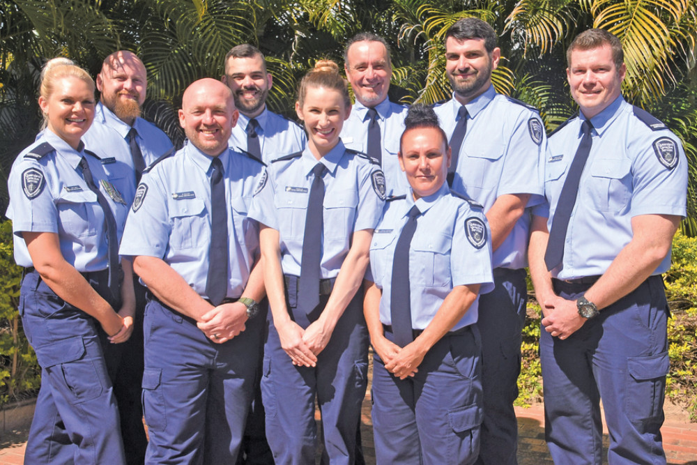 Newly graduated Custodial Correctional Officers (front) Emily Smith, Marty Gallen, Tessa Martin, Tracey Freeman, (back) Joshua Smith, Elijah Dicks, Ryan Footer, Nathan Hare and Justin Waples are on the job at Lotus Glen.