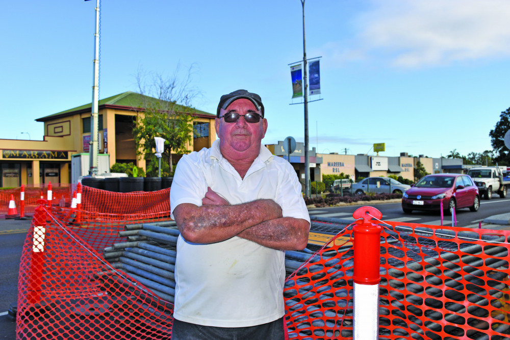 BUSINESSES IGNORED: Owner of Signature Pies on Byrnes Street Mareeba Brad Thomas got quite the shock last Wednesday as works on the Post Office Centre crossing commenced, outside of the times told to businesses.