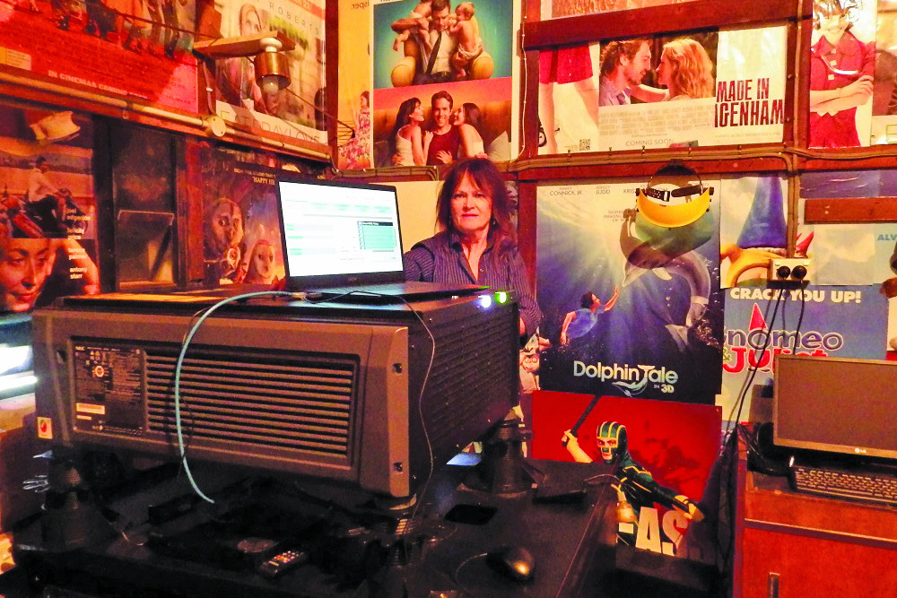 Majestic Theatre manager Charmaine Rayner with the new laser projector.