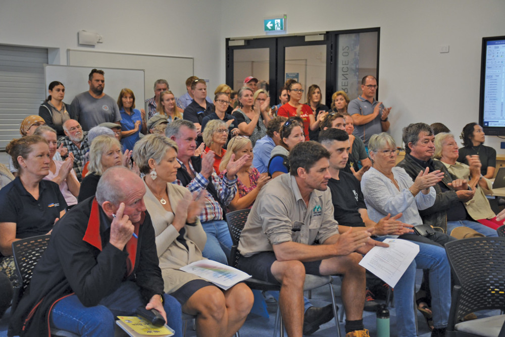 A large crowd in the chamber to hear the debate over the potential sell-off of the Malanda Falls Caravan Park