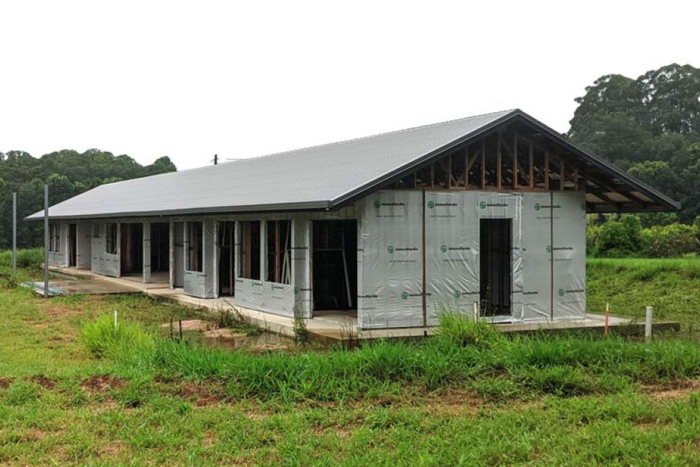 The first house as part of the PeoplePurposePlace project at Malanda is nearing completion.