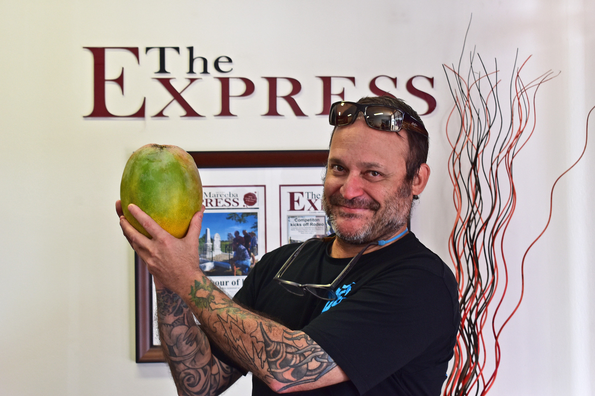 Adam Cerutti won last year’s competition with a record-breaking 2.33kg mango.