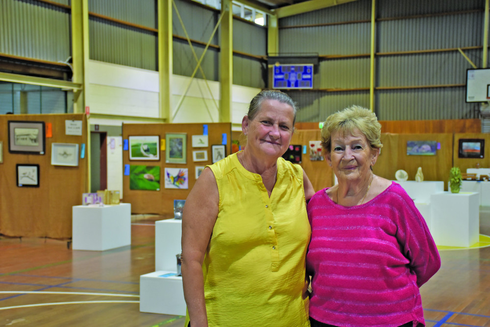 President of the Mareeba Arts Society Faythe Keojh and Jan Bell at the 58th annual art exhibition in Mareeba last week