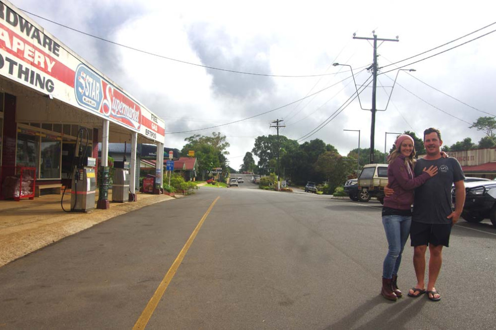 Millaa Millaa locals Sani and Sean Whyte are excited about the new master plan being developed for the town which will consider a 2016 analysis that recommended the powerlines and poles in the main street be removed.