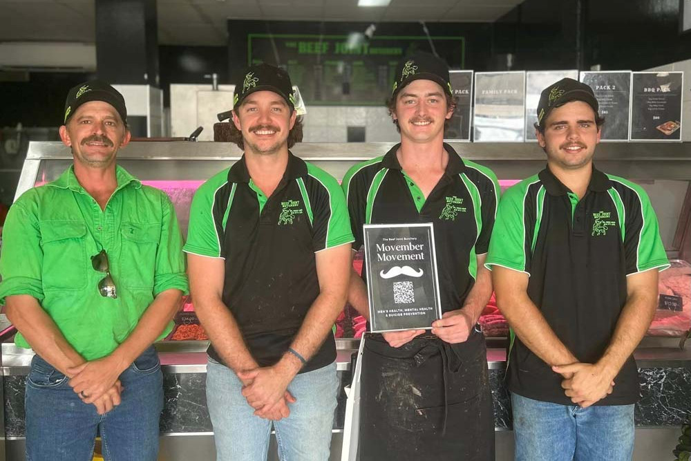 Brodie Neal (owner), Braiden Cadorin, Scott Binnie and William Able from The Beef Joint Butchery.