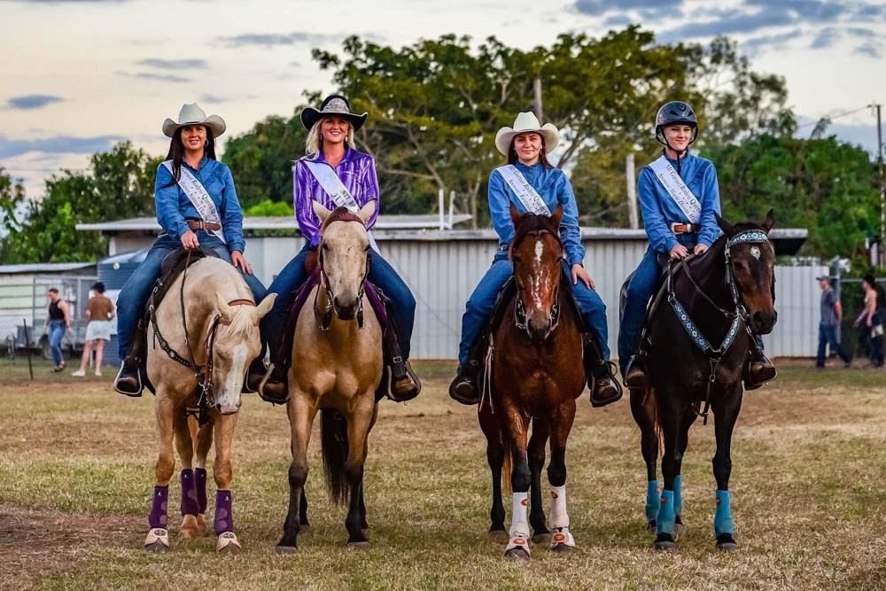 Last year’s Mt Garnet Rodeo queens – organisers are looking for entrants now for the 2024 event.
