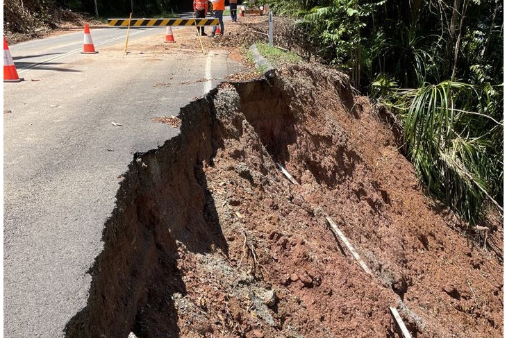 Works have begun to repair a major landslip on the Mossman-Mount Molloy Road.