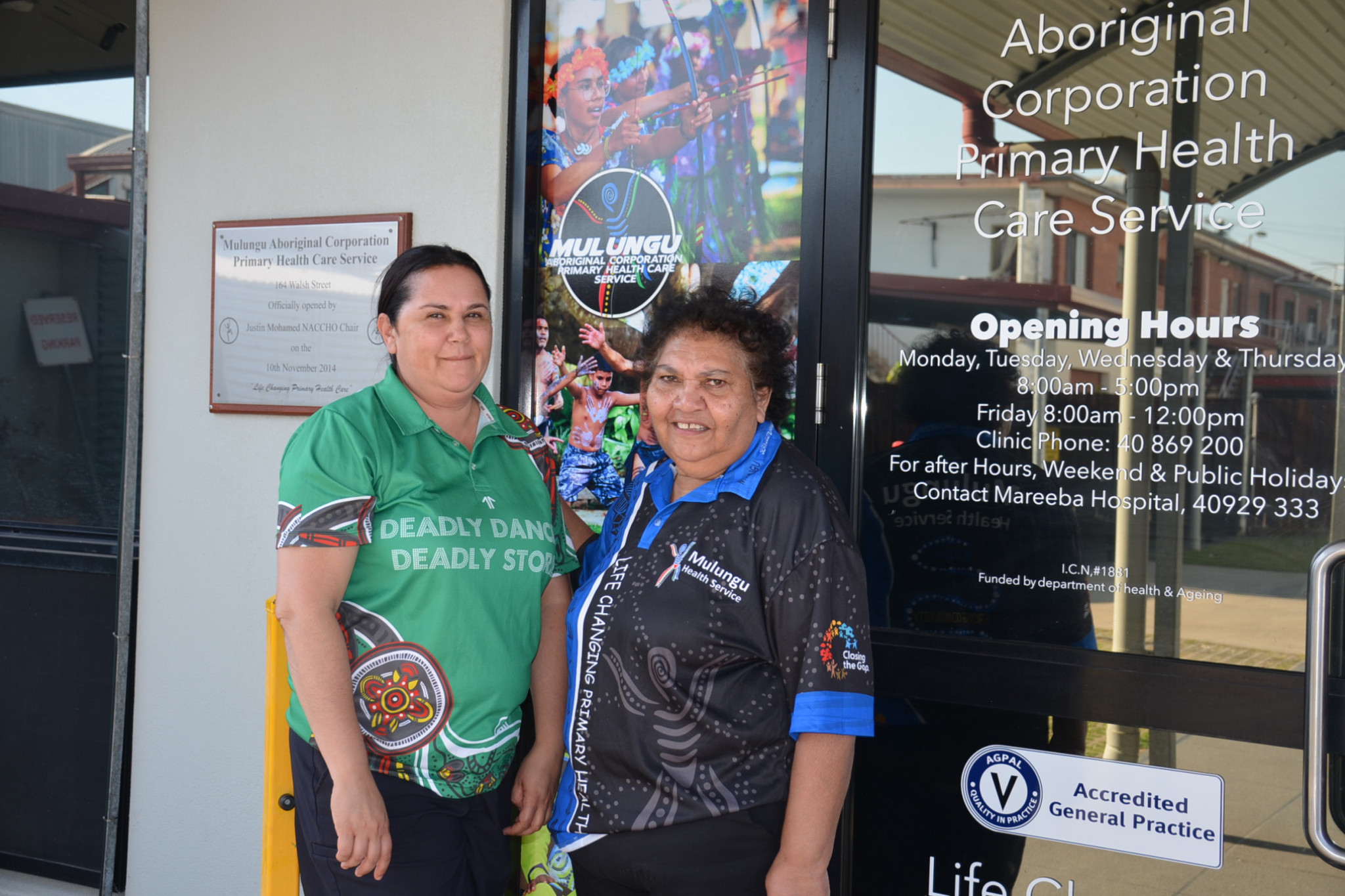 Mulungu Aboriginal Corporation corporate service manager Samanthia Dooley and CEO Gail Wason are excited to celebrate 30 years of providing health services to the local Aboriginal community.