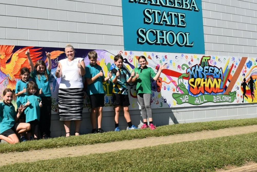 Students at Mareeba State School are excited to show off their inclusive and fun-loving school through a new mural now showcased across the entrance.