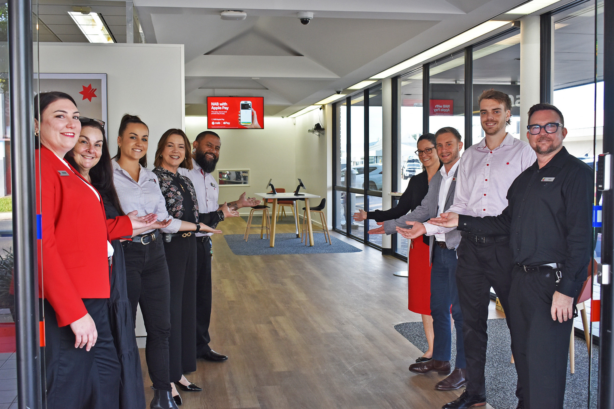FROM LEFT: Michelle Rivers, Tammy Devine, Tayla Hughes, Jeanine Hasleton, Will Morisa, Skye Arthy, Matt Penny, Chis Dudink, and Jason Oakes.