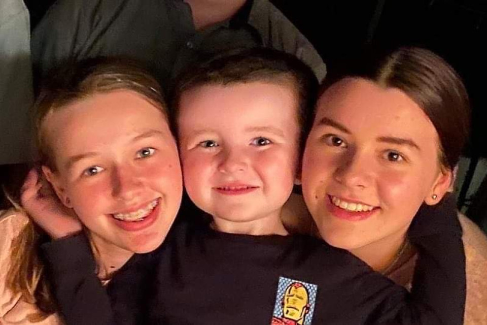 COMMUNITY: Nate Moule with his sisters Georgia and Jessica Brettell