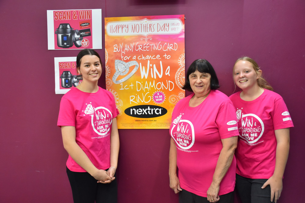 Nextra Mareeba News employees Georgia Brettell, Mary Graham and Chloe McNab are excited to be the lucky store to win two Australia wide competitions.