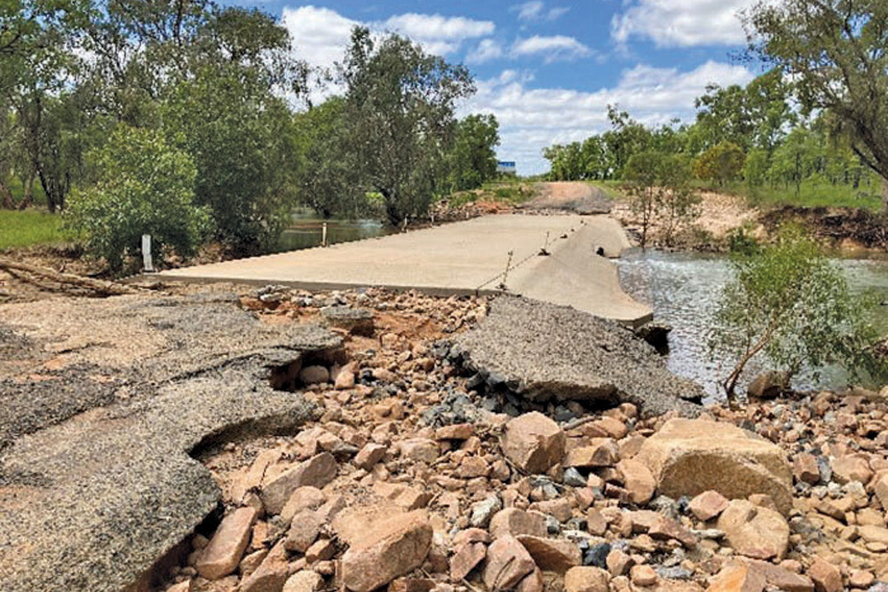 Damage done to Ootann Road