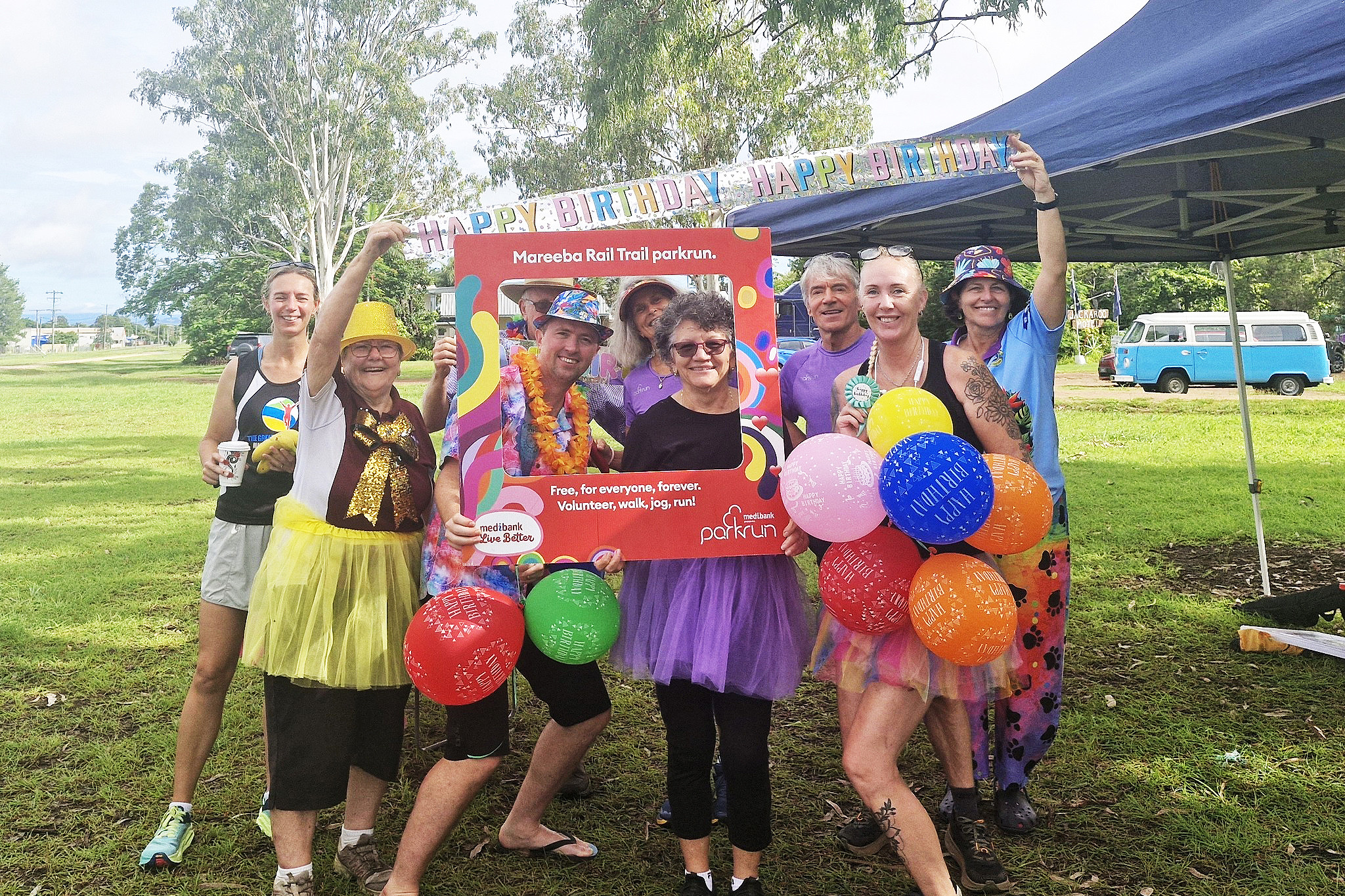 Committee members made sure to organise a memorable celebration for Mareeba Parkrun&rsquo;s first birthday.
