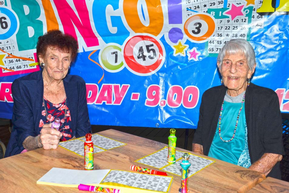 Del Brady and Ivy Johnson have been loving bingo at the Mareeba Bowls Club.