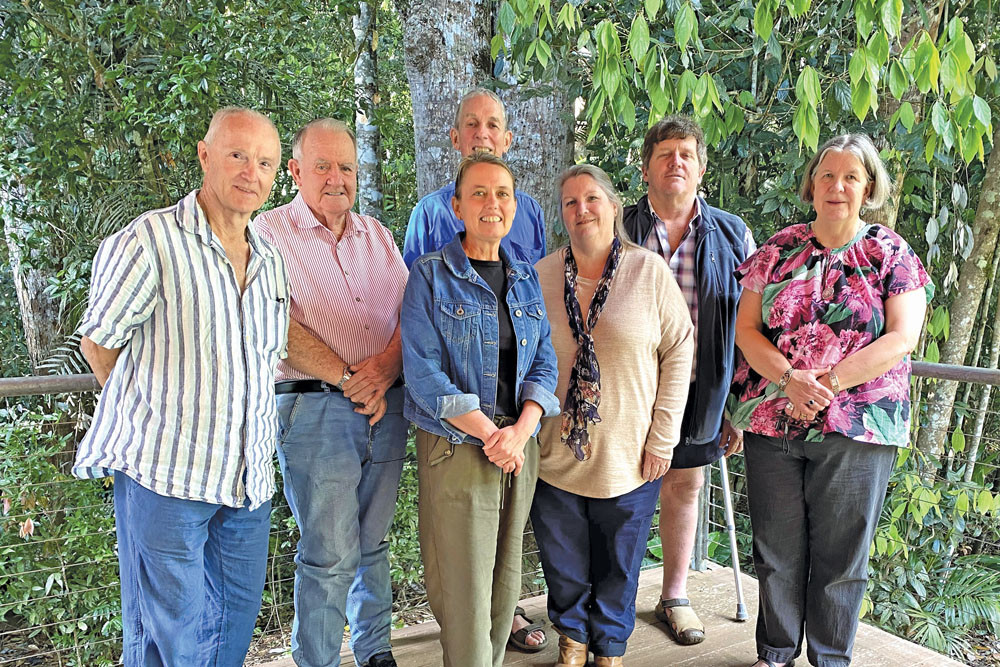 MALANDA VISION: (Left to Right) Phil Slocombe (chair), Keith Cox (training and mentoring committee coordinator), Chris Oakley (volunteer member representative), Rob Hamilton (deputy chair), Lyn Cox (treasurer) and (front) Julianne Parise (secretary), Jo Carroll (ordinary member representative. Absent: Bob Barkworth (volunteering committee coordinator), Caroline O’Reilly (membership committee coordinator), Ian Beck (ordinary member representative).