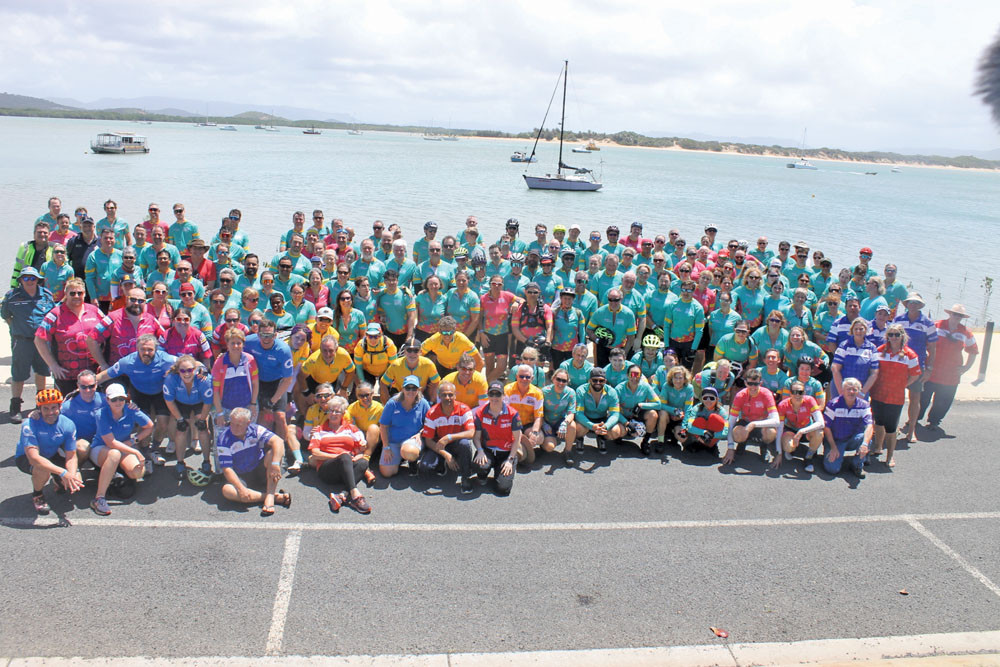 The riders at the end of the Cardiac Challenge in Cooktown.