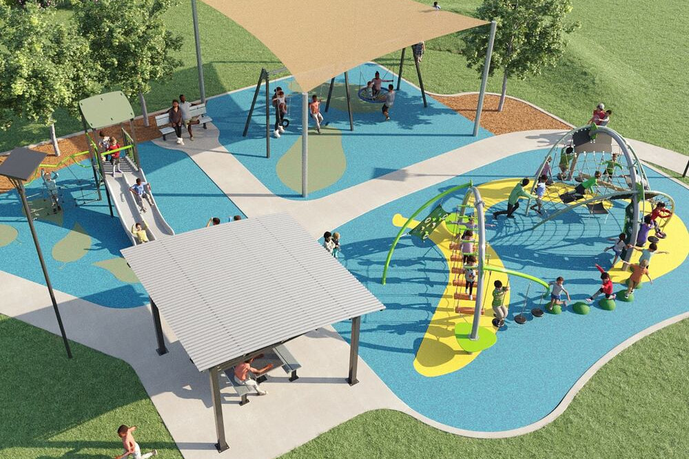An artist’s impression of what the Amaroo playground playground will look like.